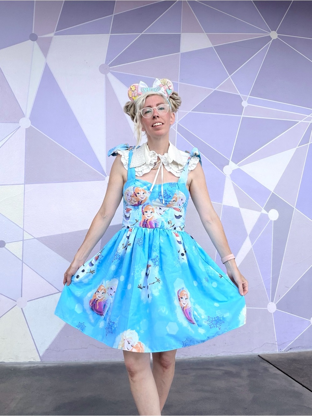 New York Couture *One of a Kind* Elsa FROZEN Bustier Tie Straps Dress